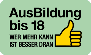 Logo AusBildung bis 18 - Wer mehr kann ist besser dran.